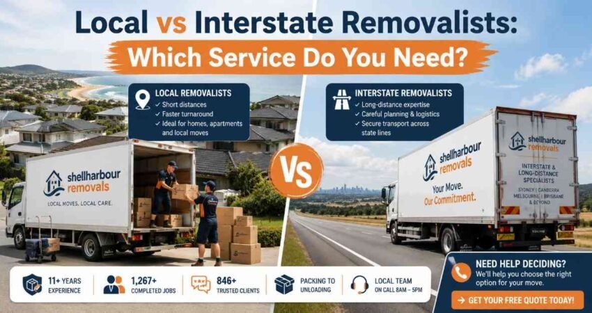Local vs Interstate Removalists- shellharbour removals