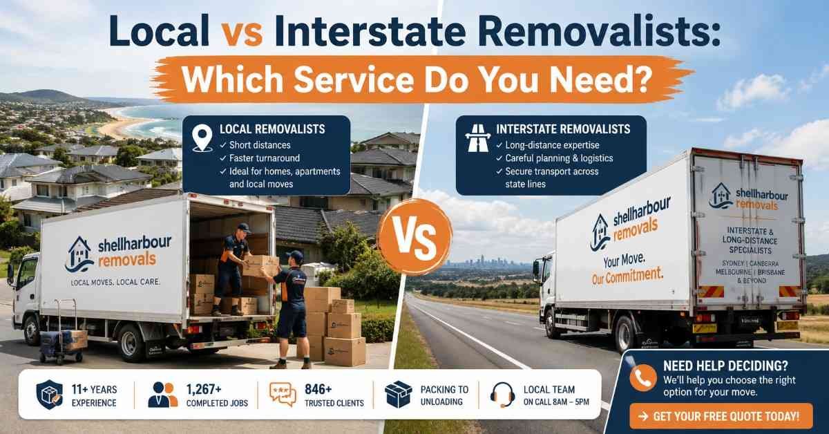 Local vs Interstate Removalists- shellharbour removals