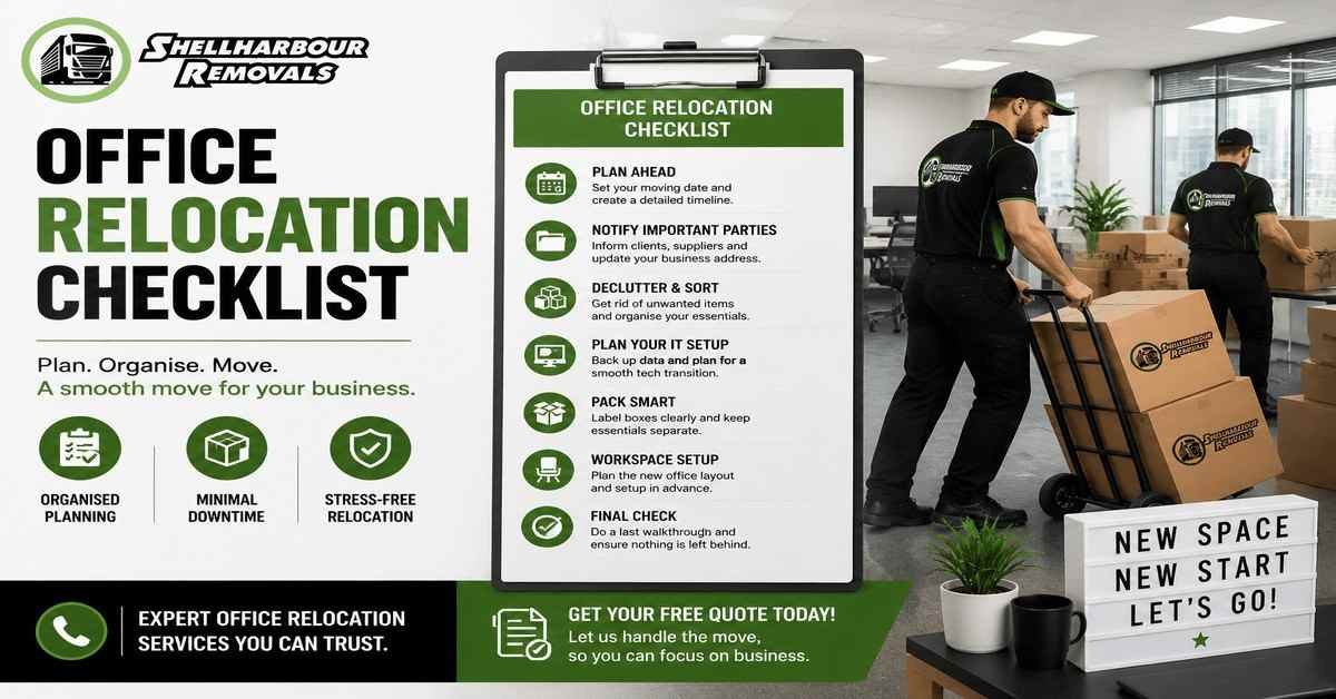 Office Relocation Checklist for Shellharbour removals - Businesses
