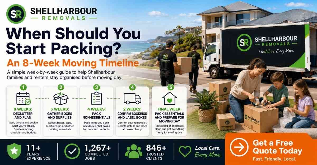When Should You Start Packing Timeline Before Moving in australia - shellharbour removals